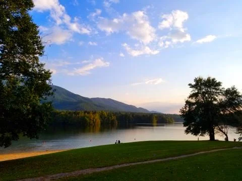 Mountain Lake Sunset Stock Photos