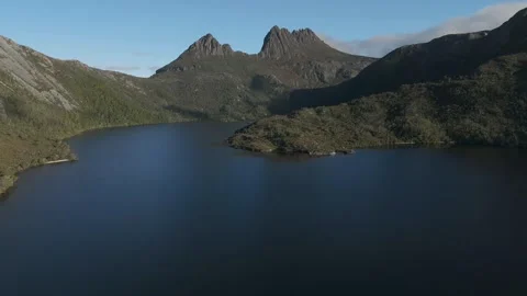 Mountain Lake Surrounded by Forested Peaks Stock Footage 341617179