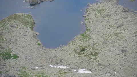 Mountain lake, tarn from above, High Tatras, Slovakia. 4k Stock Footage 168346751