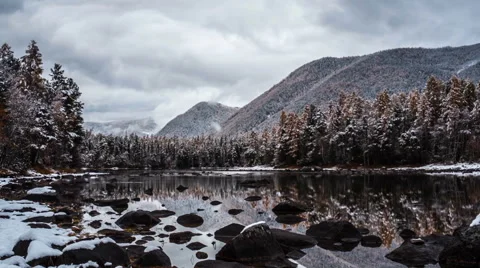 Mountain lake time lapse Stock Footage 60282884