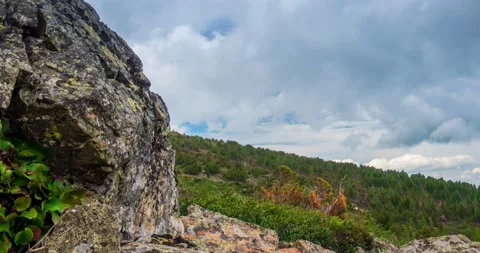 Mountain lake time-lapse at the summer or autumn time. Wild nature and rural Stock Footage 165696593
