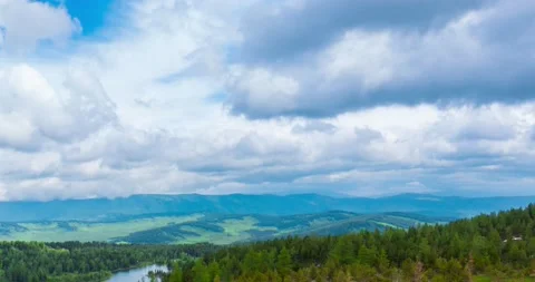 Mountain lake time-lapse at the summer or autumn time. Wild nature and rural Stock Footage 165702059