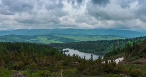 Mountain lake time-lapse at the summer or autumn time. Wild nature and rural Stock Footage 169659517