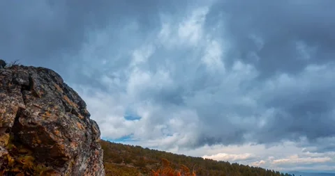 Mountain lake time-lapse at the summer or autumn time. Wild nature and rural Stock Footage 222519626
