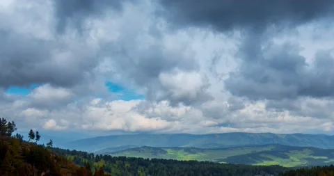 Mountain lake time-lapse at the summer or autumn time. Wild nature and rural Stock Footage 234160701