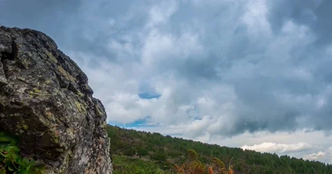Mountain lake time-lapse at the summer or autumn time. Wild nature and rural Stock Footage 234160809
