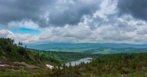 Mountain lake time-lapse at the summer or autumn time. Wild nature and rural Stock Footage 234166235
