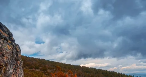 Mountain lake time-lapse at the summer or autumn time. Wild nature and rural Stock Footage 291921430