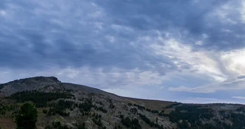Mountain lake time lapse in summer or autumn. Wild nature and beautiful sunset Stock Footage 293601798