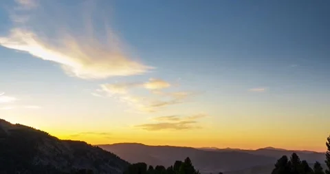 Mountain lake time lapse in summer or autumn. Wild nature and beautiful sunset Stock Footage 310290708