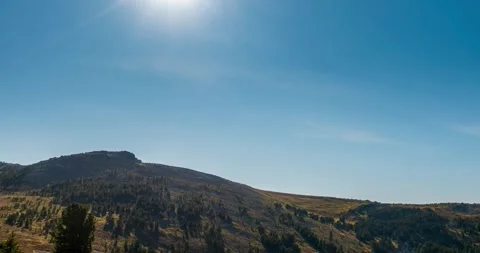 Mountain lake time lapse in summer or autumn. Wild nature and beautiful sunset Stock Footage 310291165