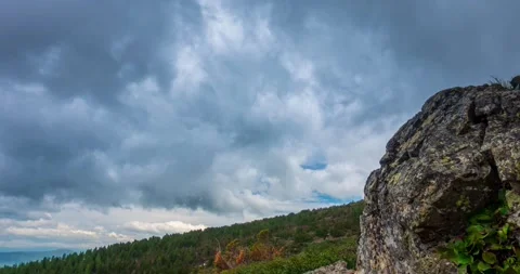 Mountain lake time-lapse at the summer or autumn time. Wild nature and rural Stock Footage 311068095