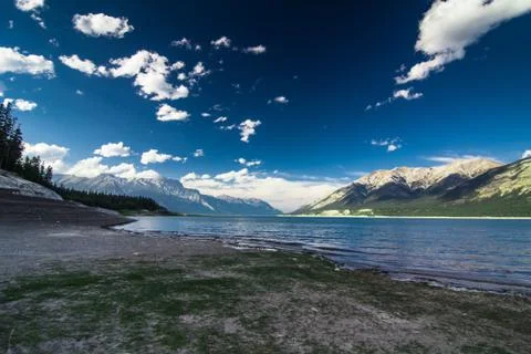 Mountain lake under sky Stock Photos