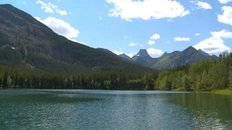 Mountain lake, wide shot Stock Footage