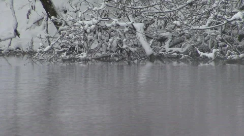 Mountain lake in winter Stock Footage 608979