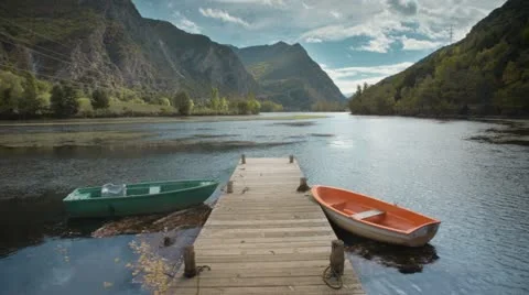 Mountain laketimelapse HDR 4K Stock Footage 12425703