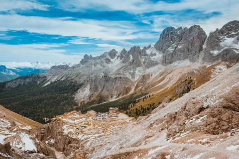 Mountain landscape after first snow Foto stock