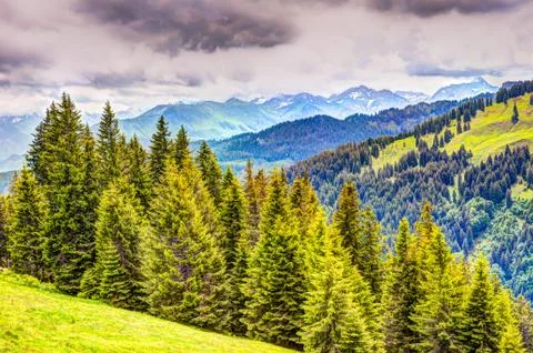 Mountain landscape in the Allgu Stock Photos