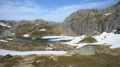 Mountain Landscape Along Road 4224 in Norway Видео 238024772