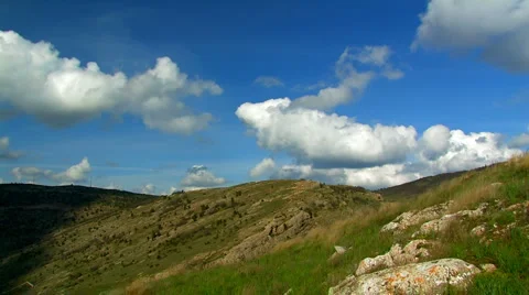Mountain landscape and the clouds. Time lapse. Stock Footage 2923607