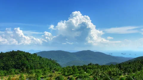 Mountain landscape and clouds time lapse Stock Footage 5568334