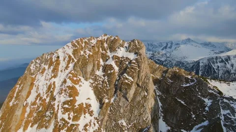 Mountain landscape and vast valleys. Cloudscape over snow-capped cliffs. Alas Stock Footage 331403120