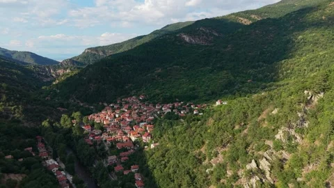 Mountain Landscape and Vegetation Around Bachkovo Bulgaria 스톡 동영상 344761223