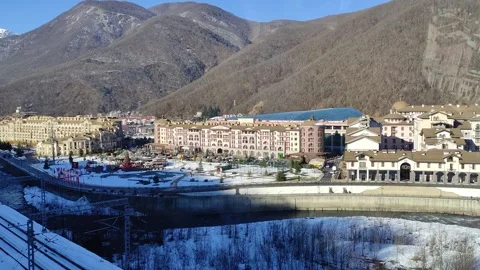 Mountain landscape and views of the mountain resort Stock Footage 298466320