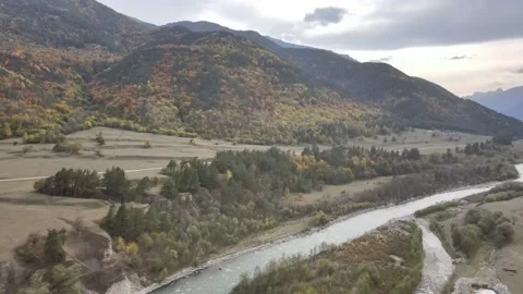 Mountain landscape in autumn Stock Footage 145792036