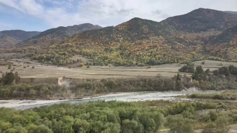 Mountain landscape in autumn Stock Footage 145792048