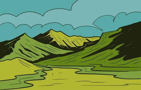 Mountain landscape background vector Stock Illustration