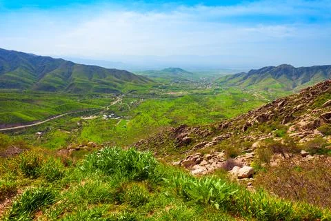 Mountain landscape between Samarkand and Shahrisabz Stock Photos