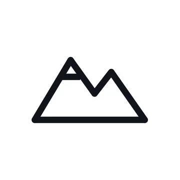 Mountain Landscape Black White Line Icon Editable Stroke Vector Symbol イラスト素材