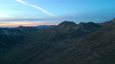 Mountain landscape in blue hour Stock Footage 232274536