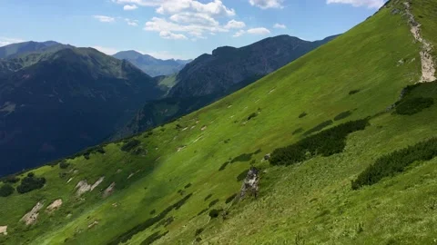 Mountain landscape on the border of Poland and Slovakia. Tatra National Park Stock Footage 156205534