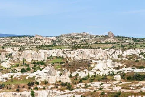 Mountain landscape in Cappadocia in spring Stock Photos