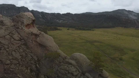 Mountain landscape with cliffs of an unusual shape Stock Footage 127090029