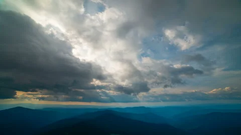 The mountain landscape on the cloud flow background. time lapse Stock-Footage 95210389