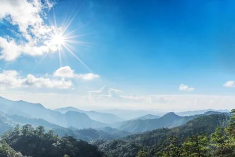 Mountain landscape with cloud sky Foto stock