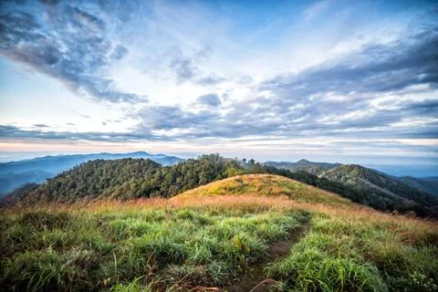 Mountain landscape with cloud sky Stock Photos