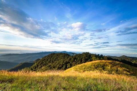Mountain landscape with cloud sky Stock Photos