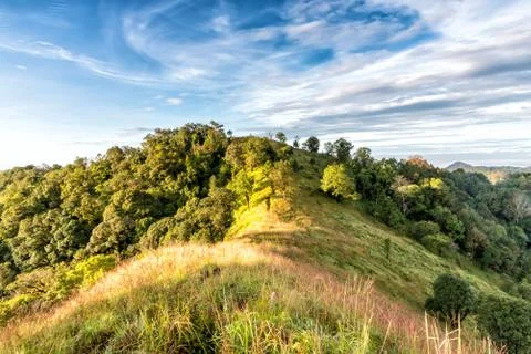 Mountain landscape with cloud sky Stock Photos
