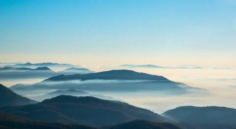 Mountain landscape with cloud sky Stock Photos