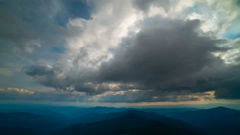 The mountain landscape on the cloud stream background. time lapse Stock Footage 95210326