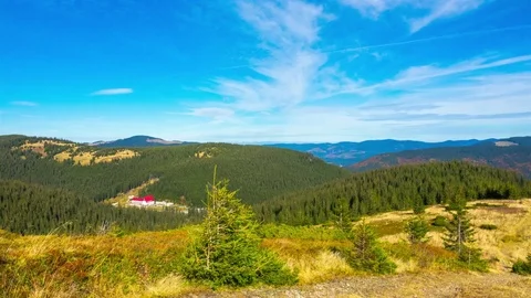 Mountain Landscape with a Clouds and Shadows Stock Footage 81762169