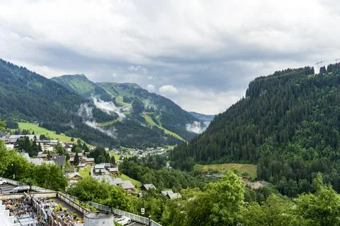 Mountain landscape with clouds in châtel Stock Photos