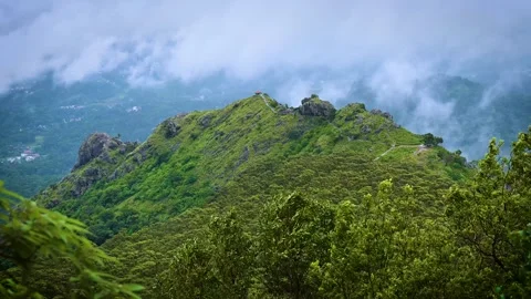 Mountain landscape with clouds during rainy season Stock Footage 314604112