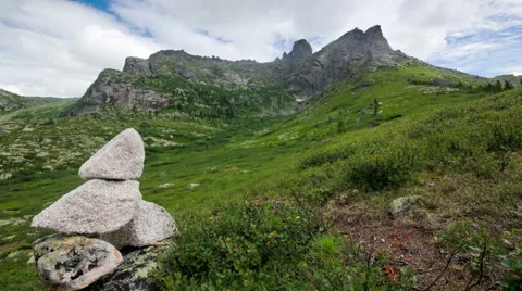 Mountain landscape, clouds float Video stock 61103009