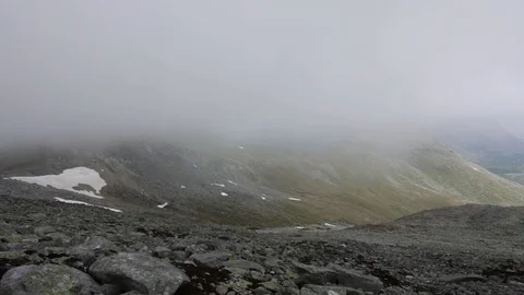 Mountain landscape. Clouds flowing through the mountains Stock Footage 93953104