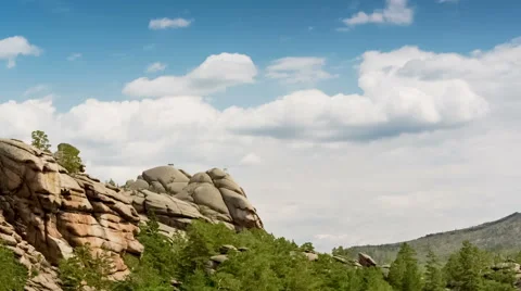 Mountain Landscape with Clouds Stock Footage 48847851